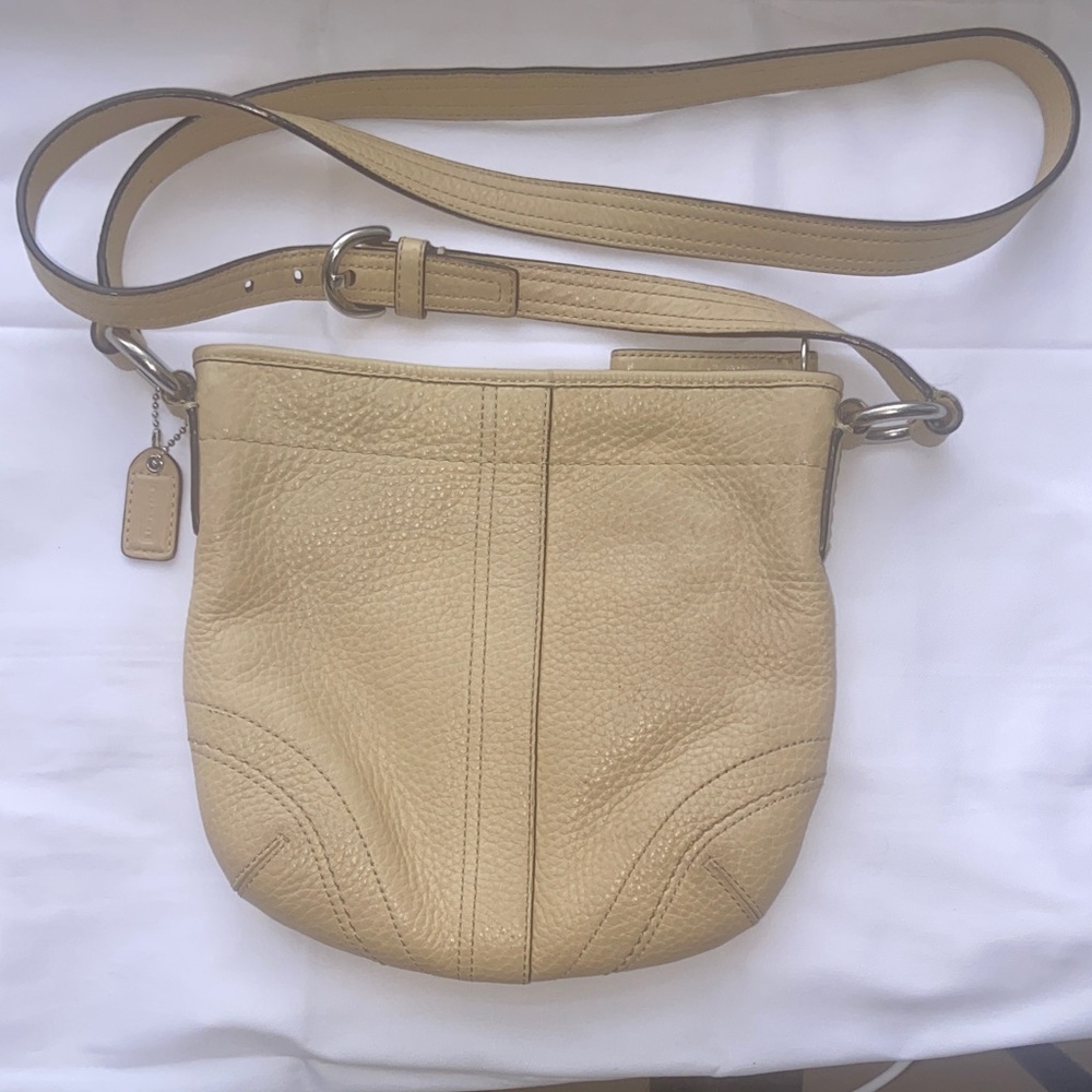 Coach Beige Leather Crossbody Bag